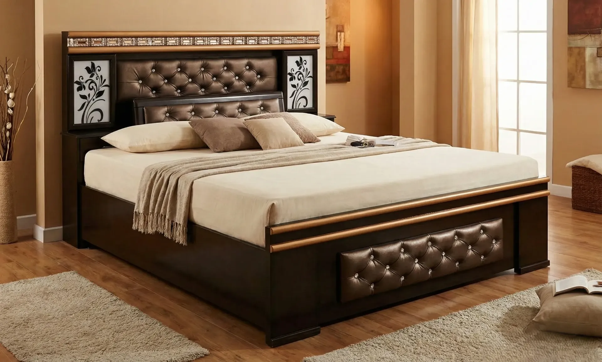 Glam Studded Counter Bed CB
