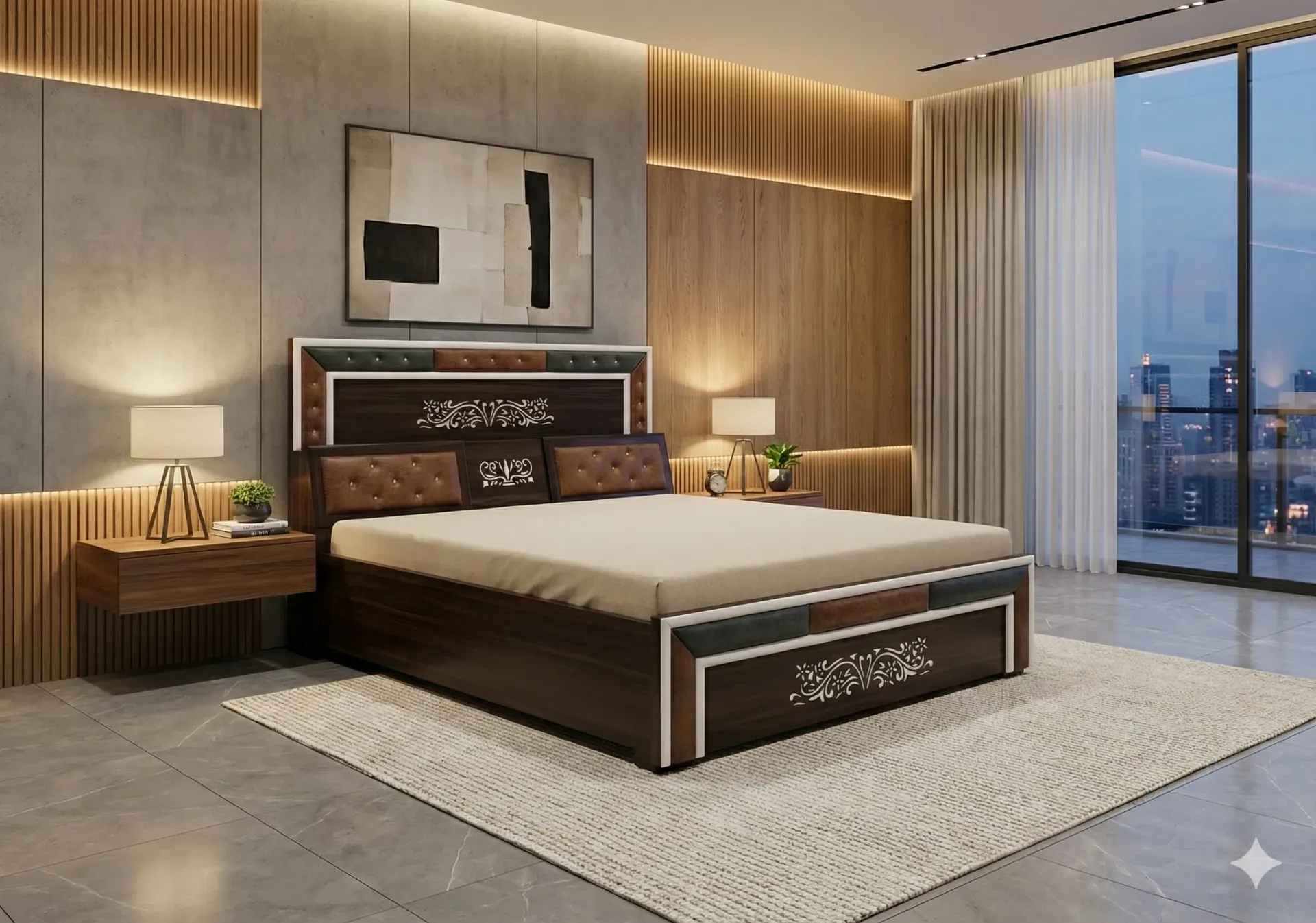 Jewel Tone Velvet Bed CB