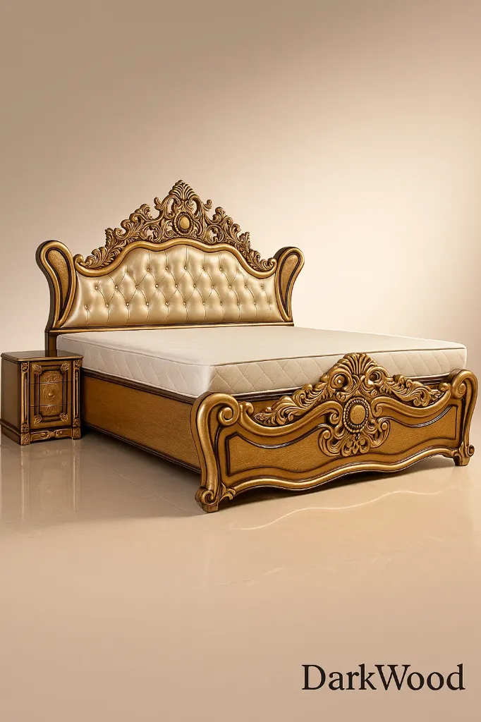 Antique Gold Finish Bed