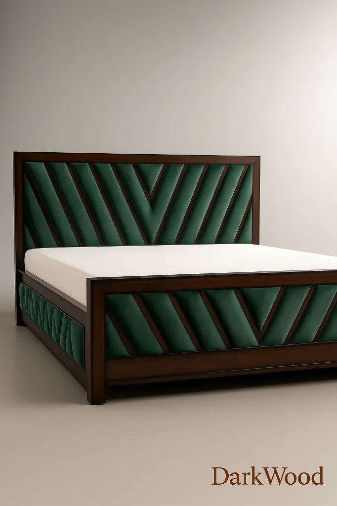 Forest Green Velvet Bed QB